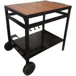 Happy Garden Carrito con ruedas para plancha en acero negro y madera