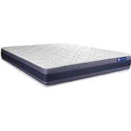Actisom Somier blanco + colchón con látex y espuma viscoelástica 135 x 190