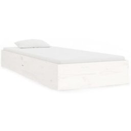 Maison Chic Cama individual individual madera maciza blanco 90x190 cm