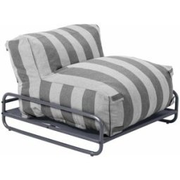 Oviala Sillón modular de jardín a rayas con estructura gris