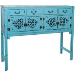 Wanderlust deco Recibidor-consola de madera azul 120x40x102
