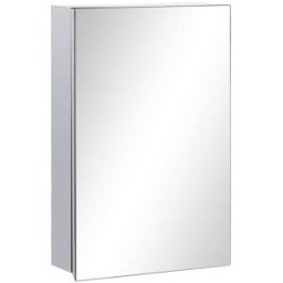 Kleankin Armario con espejo 39x12x60 cm plata