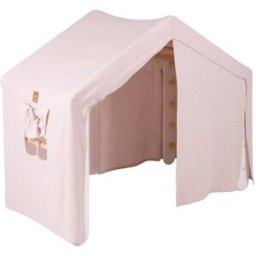 MeowBaby Casa grande con escalera plegable para niños blanco, carpa rosa