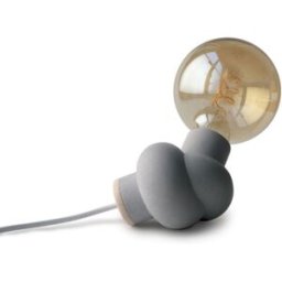 Gone's Lámpara de hormigón y madera cable blanco bombilla led edison