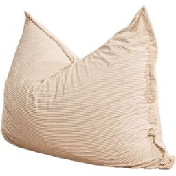 Bananair Puf en terciopelo acanalado desenfundable blanco roto 180 x 140 cm