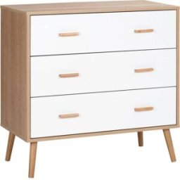 Homcom Cómoda de madera 80x39x80 cm blanco y natural