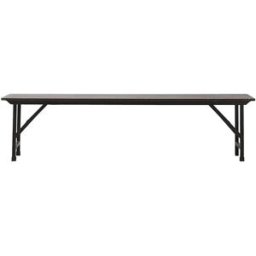 house doctor Banco plegable de hierro y madera de mango negro 160cm
