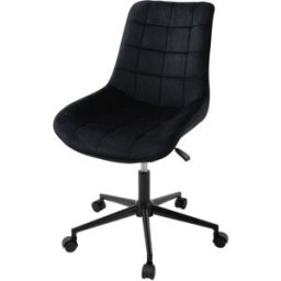 ML-Design Silla de oficina ergonómica giratoria negra tapizada de terciopelo