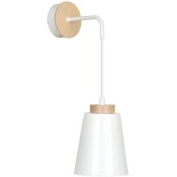 Wonderlamp Aplique de pared con pantalla blanco ajustable y altura regulable