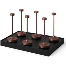 LUMISKY Juego de 6 lámparas de mesa con base marrón h25cm