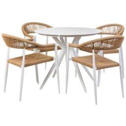Fijalo Conjunto de mesa y 4 sillas beige