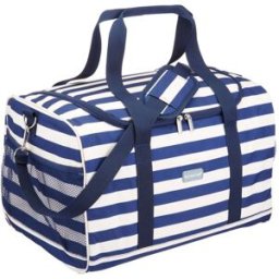 KitchenCraft Bolsa nevera de poliéster a rayas azules 30 x 43 x 27 cm