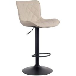 CLP Taburete de bar regulable y giratorio en Simil cuero Crema