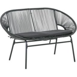 Outsunny Silla de ratán 132x72x83 cm negro