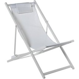 Fijalo Hamaca plegable aluminio/textileno blanco , 5 posiciones