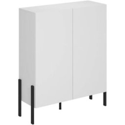 Petits meubles Bufé alto 2 puertas paneles de melamina blanco mate y negro