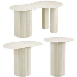 Mica Decorations Mesa auxiliar lux blanco roto h40xb43xl80cm