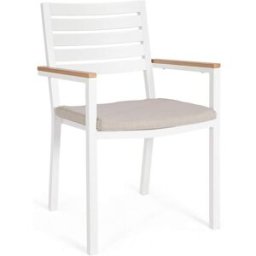 Bizzotto Conjunto de 4 sillas de aluminio blanco