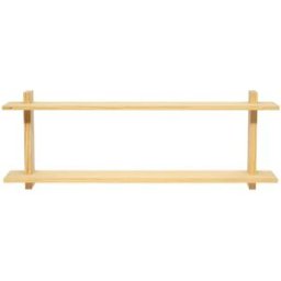 Naan Furniture Estante doble de pared en madera de pino natural 90 cm Sin barnizar
