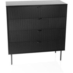 hjh LIVING Cómoda con aspecto de madera negro