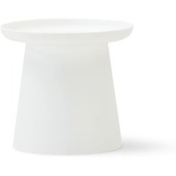 Defora Home Mesa auxiliar redonda jardín polipropileno d50cm blanco