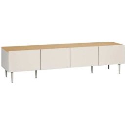 sweeek Mueble de tv de metal y decoración de madera con 4 puertas, 180 cm,