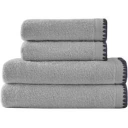 Sensei Maison Juego de baño de 4 piezas gris perla