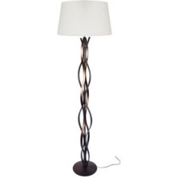 Tosel Lámpara de pie columna metal negro pantalla crudo