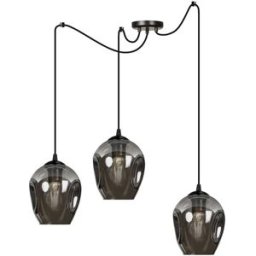 Wonderlamp Lámpara colgante con pantallas de cristal grafito regulable en altura