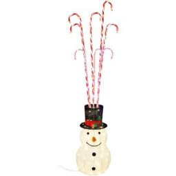 WellHome Muñeco de nieve en hierrro blanco y rojo de 180 cm