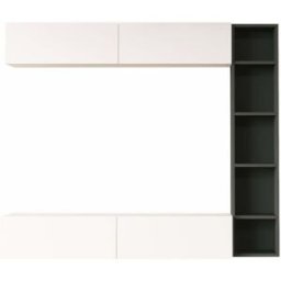 Mobili Rebecca Pared modular blanco y gris oscuro, 3 piezas