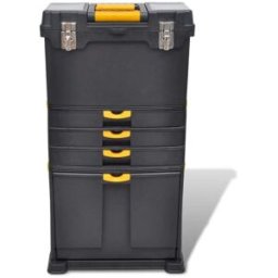 Maison Chic Caja de herramientas carrito portátil polipropileno negro 46x28 cm