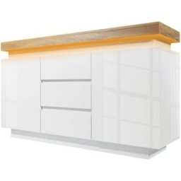 Urban Meuble Aparador blanco brillante con iluminación LED