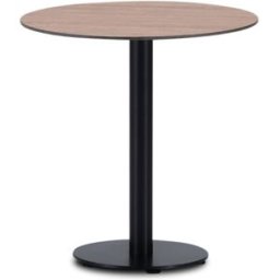 Defora Home Mesa hosteleria redonda 70cm pie negro, sobre HPL madera