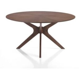 ORESTELUCHETTA Mesa redonda efecto madera acabado nogal cm. Al.75 x ø.137