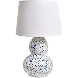 Beliani Lámpara de mesa cerámica blanco azul