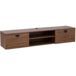 Oviala Mueble de tv de pared industrial de 160 cm en madera oscura