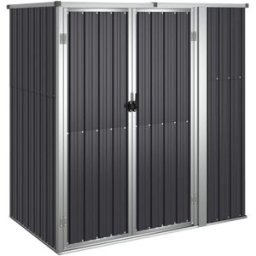 Maison Chic Cobertizo de herramientas jardín acero galvanizado gris 161x89x161cm