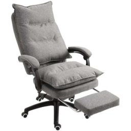 Maison Chic Silla de oficina de lino gris de 70x62x130 cm.