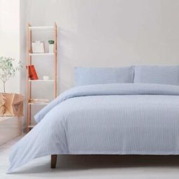 Casa da Laura Funda nórdica rayas 100% algodón azul cama 105 cm (180 x 220 cm 1 co