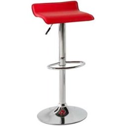 Pondecor Set 2 taburetes ainoa rojos regulables. Estructura metal gris plata.