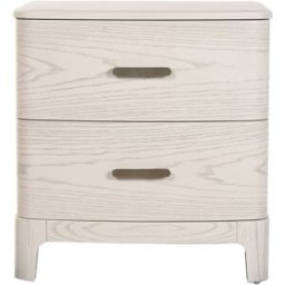 NIYLO Mesita de noche de acero y mdf gris 53x42x56 cm