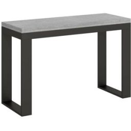 Itamoby Mesa tipo libro 120/200x45/90 cm efecto madera gris cemento, hierro