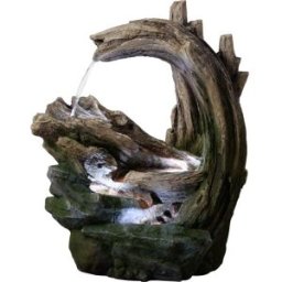 Teamson Fuente jardín exterior 82 cm estilo bosque LED, 82cm, Gris