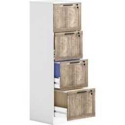 Homcom Cajonera de oficina 39.4x40x129 cm blanco y marrón