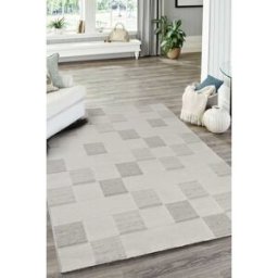 Carpet Living Alfombra de decoración en tela y yute blanca 290x200cm