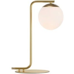Nordlux Lámpara de mesa dorado estilo nórdico y bola de cristal blanco