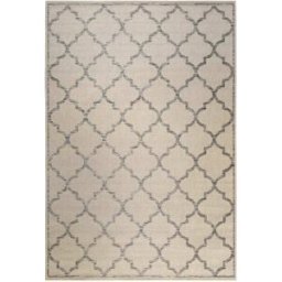 Wecon Home Alfombra beige con diseño oriental gris para exterior 225x160