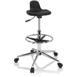 hjh OFFICE Taburete giratorio espuma dura negro