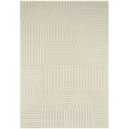 sweeek Alfombra interior con diseño gráfico arcos, crema, crema
